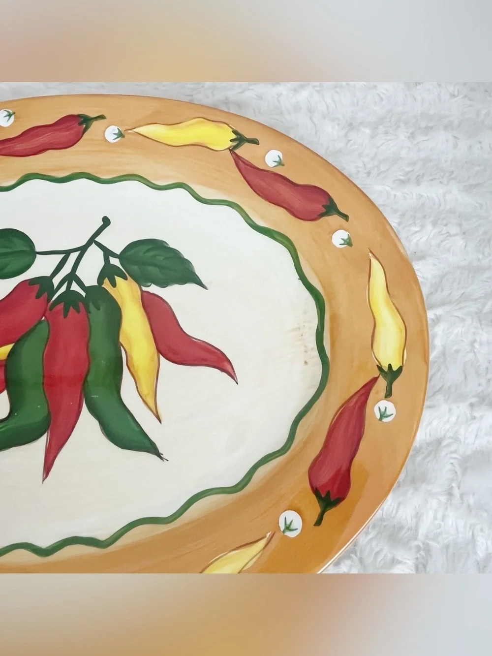 Rare Vintage WCL Hot Chili Peppers Large Oval Serving Platter Southwestern Boho